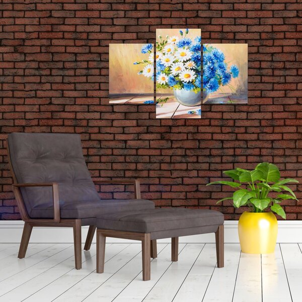 Naslikana slika cvijeća u vazi (90x60 cm)