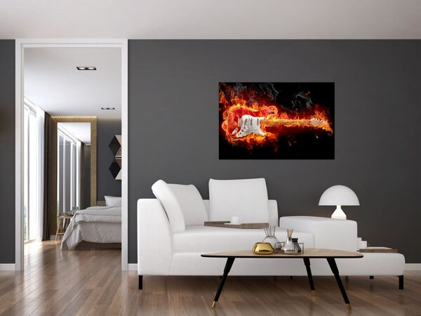 Slika - Gitara u plamenu (90x60 cm)
