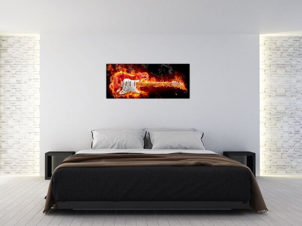 Slika - Gitara u plamenu (120x50 cm)