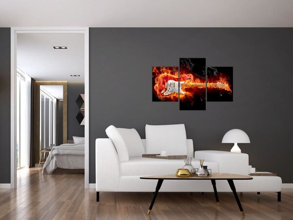 Slika - Gitara u plamenu (90x60 cm)