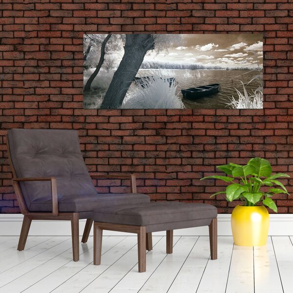 Slika čamca na jezeru (120x50 cm)