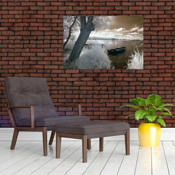 Slika čamca na jezeru (90x60 cm)