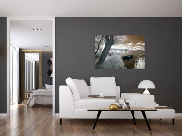 Slika čamca na jezeru (90x60 cm)