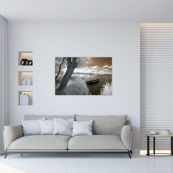 Slika čamca na jezeru (90x60 cm)