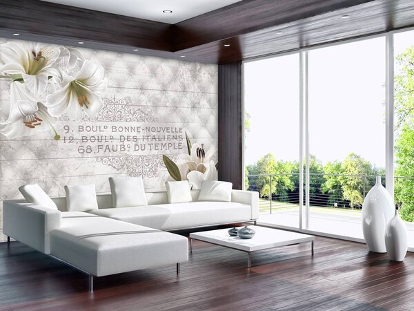 Foto tapeta - Ljiljani i bijela elegancija (152,5x104 cm)