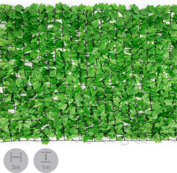 Blumfeldt FENCY BRIGHT IVY, SVIJETLO ZELENI, BRŠLJAN, OGRADA ZA ZAŠTITU OD POGLEDA, ZAŠTITA OD VJETRA, 300 X 100 CM