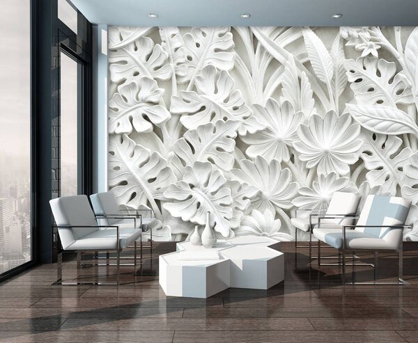 Foto tapeta - Alabaster bijela apstrakcija (152,5x104 cm)