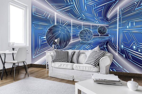 Foto tapeta - Plava uličica s lopticama (152,5x104 cm)