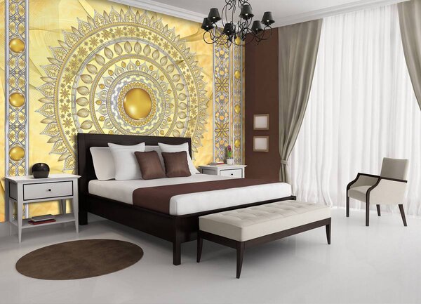 Foto tapeta - Mandala u zlatu (152,5x104 cm)