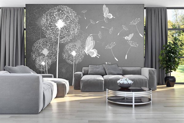 Foto tapeta - Maslačci i leptiri (152,5x104 cm)