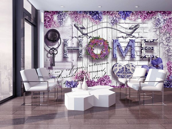 Foto tapeta - Home - cvjetni natpis (152,5x104 cm)