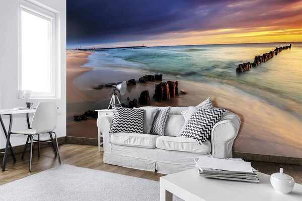 Foto tapeta - Obala - plavkasto (152,5x104 cm)