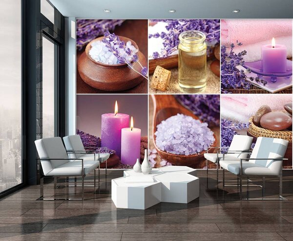 Foto tapeta - Lavanda - kolaž (152,5x104 cm)