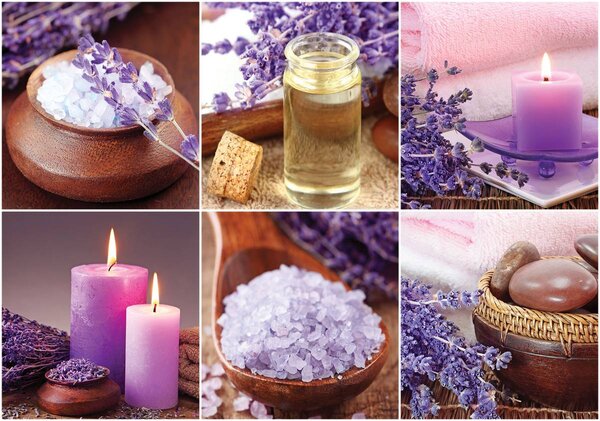 Foto tapeta - Lavanda - kolaž (152,5x104 cm)