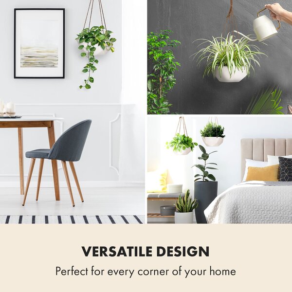 Blumfeldt Laren, viseći cvjetnjaci, Ø 28 cm, Polystone, prirodna užad, set od 2 komada