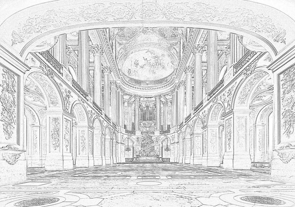 Foto tapeta - Velika dvorana dvorane u Versailleu (152,5x104 cm)