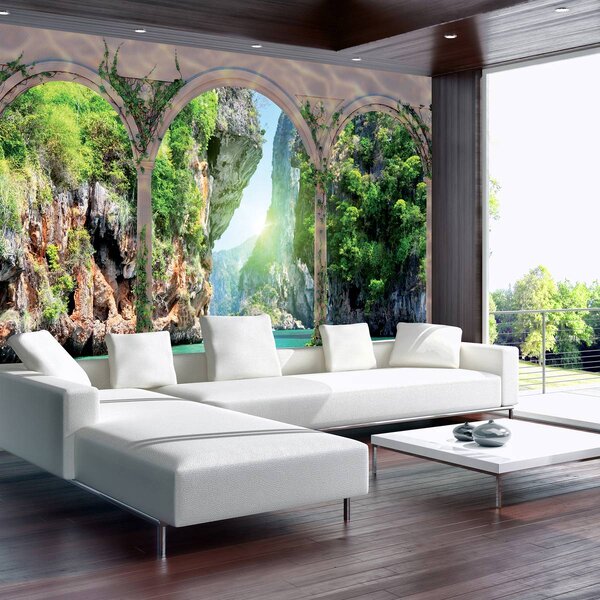 Foto tapeta - Pogled s terase na tunel u stijeni (152,5x104 cm)