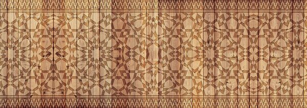 Foto tapeta - Ornament na drvenim daskama (152,5x104 cm)