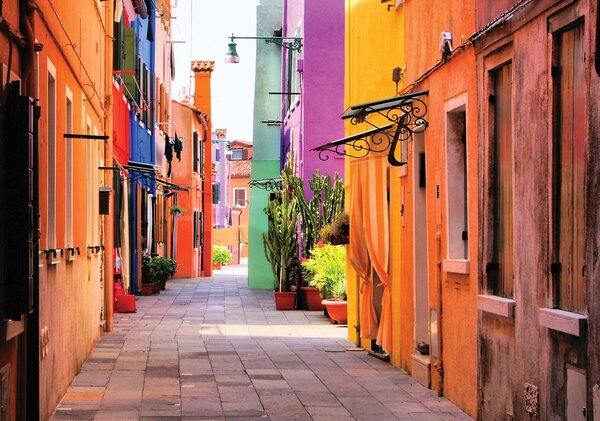 Foto tapeta - Venecija - ulica Burano (152,5x104 cm)