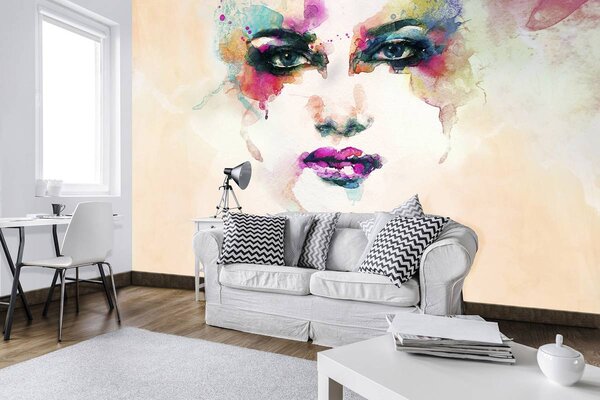 Foto tapeta - Akvarel lice (152,5x104 cm)