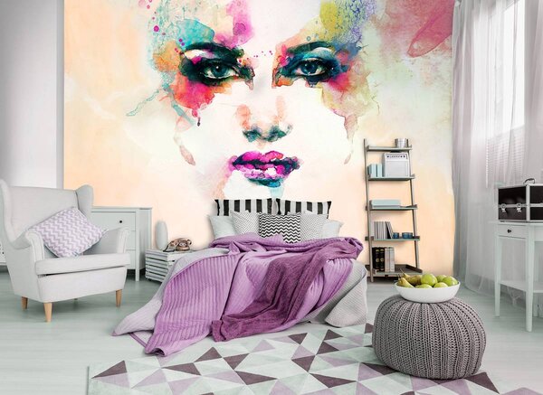 Foto tapeta - Akvarel lice (152,5x104 cm)