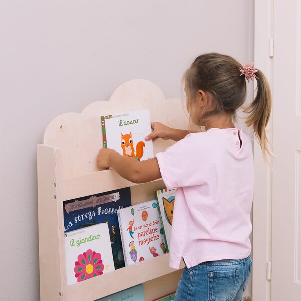 Mobli Dotty, Natural Haus, polica za dječje knjige, Montessori, višestruka, 60 × 95 × 13 cm