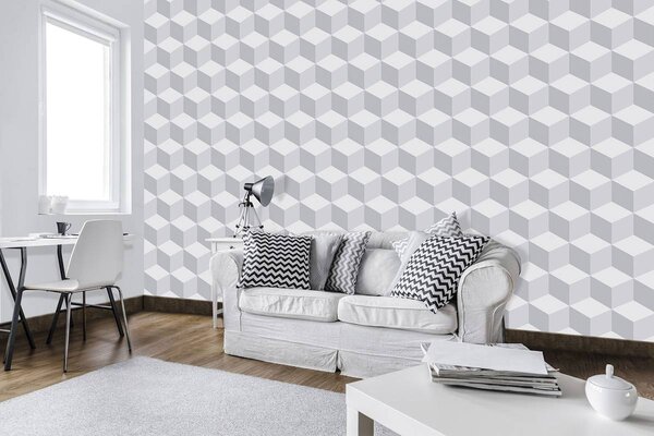 Foto tapeta - 3D bijeli mozaik (152,5x104 cm)