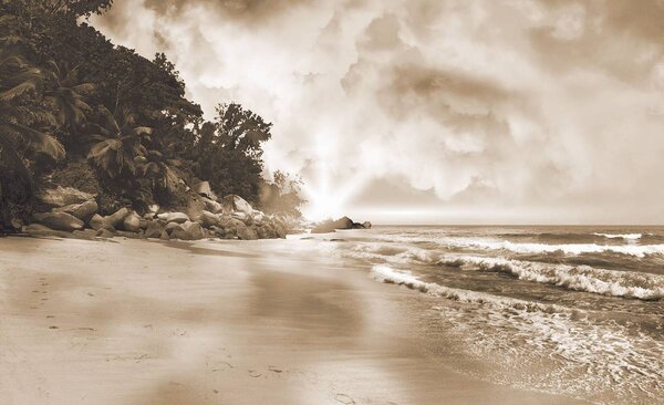 Foto tapeta - Plaža - Sepia (152,5x104 cm)