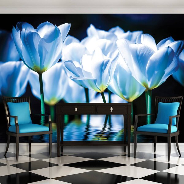 Foto tapeta - Cvijeće - dašak plave boje (152,5x104 cm)