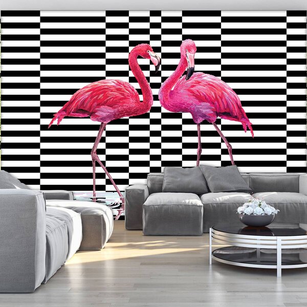 Foto tapeta - Flamingo 3D (152,5x104 cm)