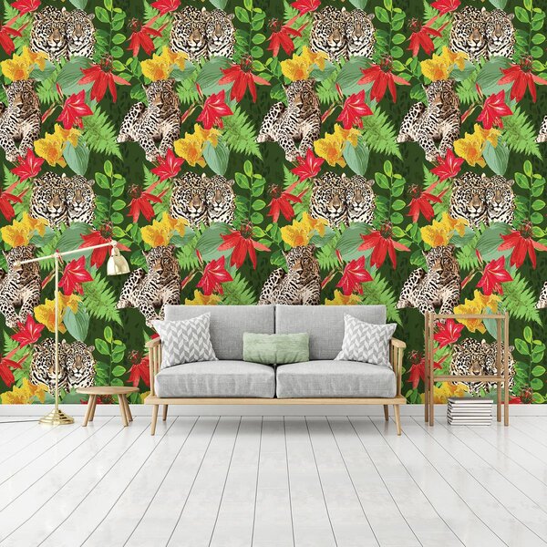 Foto tapeta - Leopard u džungli (152,5x104 cm)