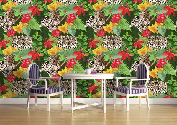 Foto tapeta - Leopard u džungli (152,5x104 cm)