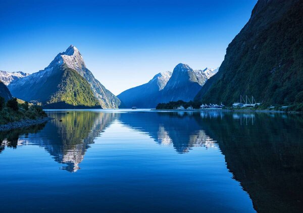 Foto tapeta - Planine i jezero - Novi Zeland (152,5x104 cm)