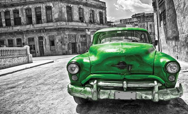 Foto tapeta - Kubanski stari automobil (152,5x104 cm)
