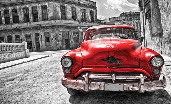 Foto tapeta - Kubanski stari automobil (152,5x104 cm)