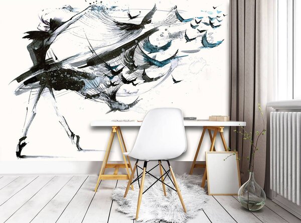 Foto tapeta - Djevojčice gavrani (152,5x104 cm)