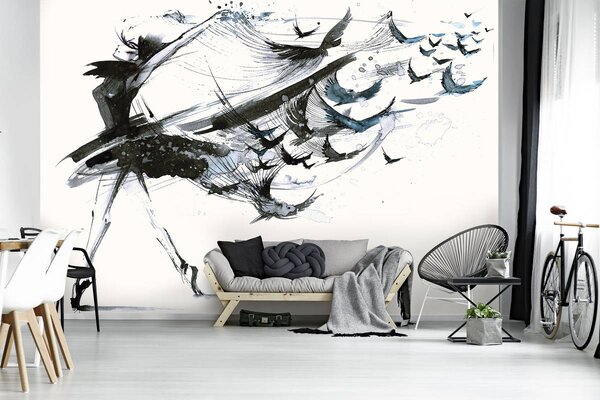 Foto tapeta - Djevojčice gavrani (152,5x104 cm)