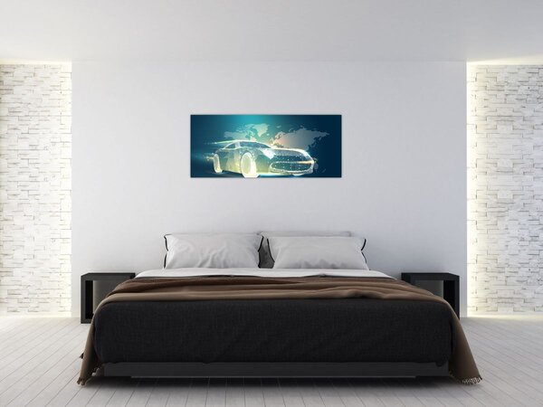 Slika avtomobila iz geometrijskih oblik (120x50 cm)