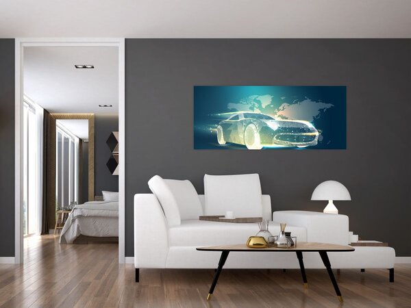 Slika avtomobila iz geometrijskih oblik (120x50 cm)
