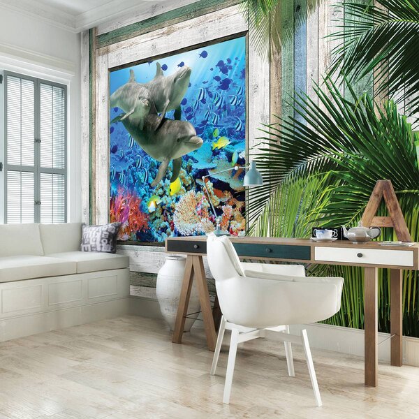 Foto tapeta - Dupini love ribu pod morem (152,5x104 cm)