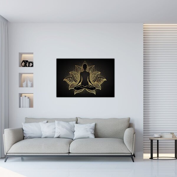 Slika silhuete v lotosovem cvetu (90x60 cm)