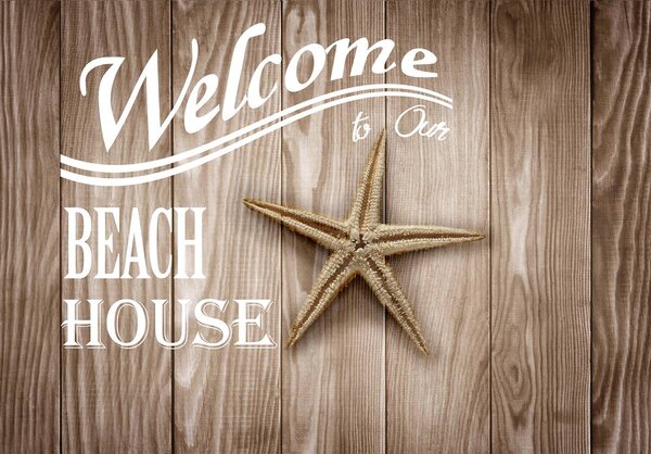 Foto tapeta - Welcome dobrodošlica - kućica na plaži (152,5x104 cm)