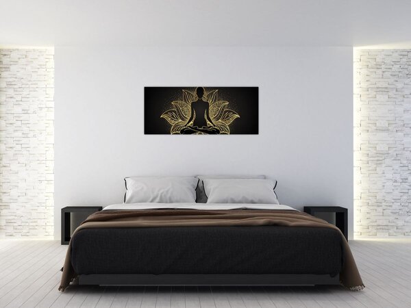 Slika silhuete v lotosovem cvetu (120x50 cm)