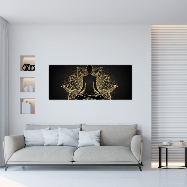 Slika silhuete v lotosovem cvetu (120x50 cm)