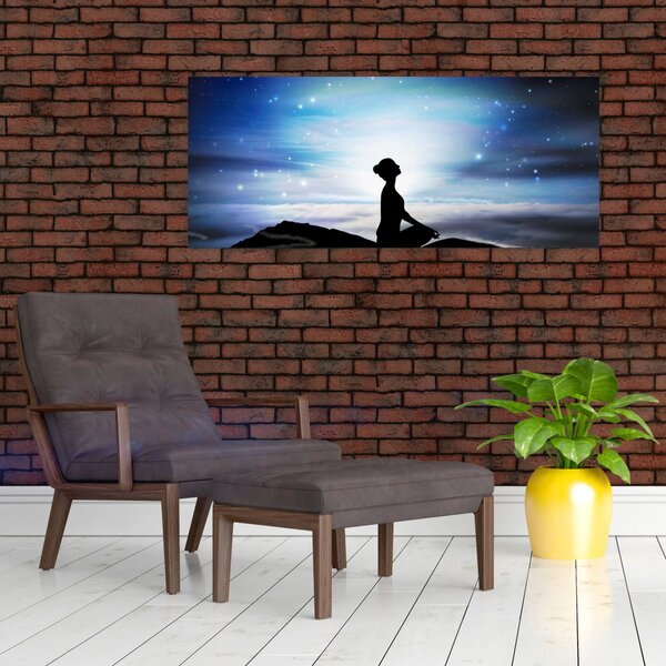 Slika meditirajoče ženske (120x50 cm)