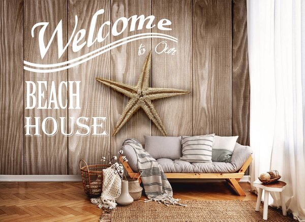Foto tapeta - Welcome dobrodošlica - kućica na plaži (152,5x104 cm)
