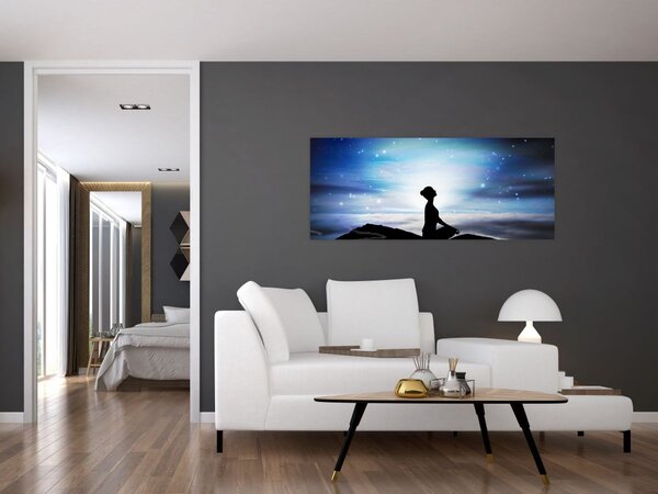 Slika meditirajoče ženske (120x50 cm)