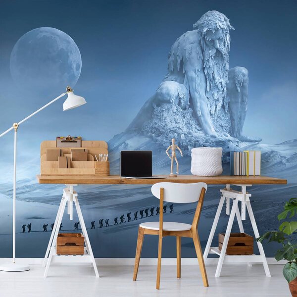 Foto tapeta - Titan se bori protiv zmaja na mjesečini (152,5x104 cm)
