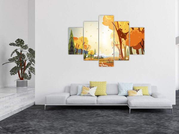 Slika - Jesenska pokrajina, ilustr (150x105 cm)