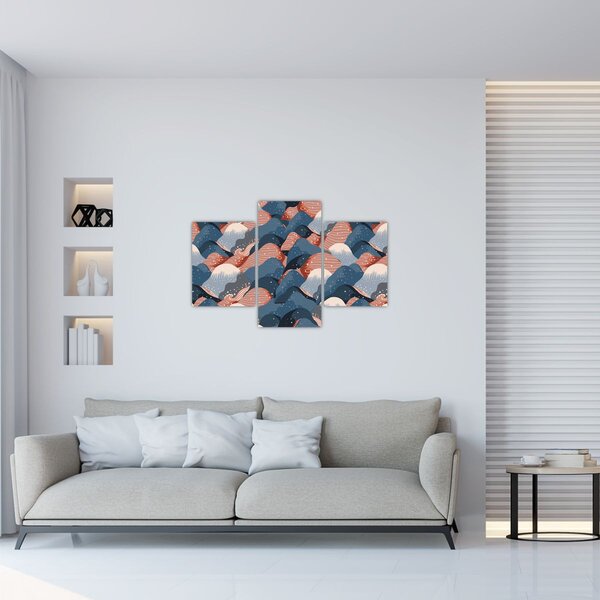 Slika - Valovi in ​​hribi (90x60 cm)